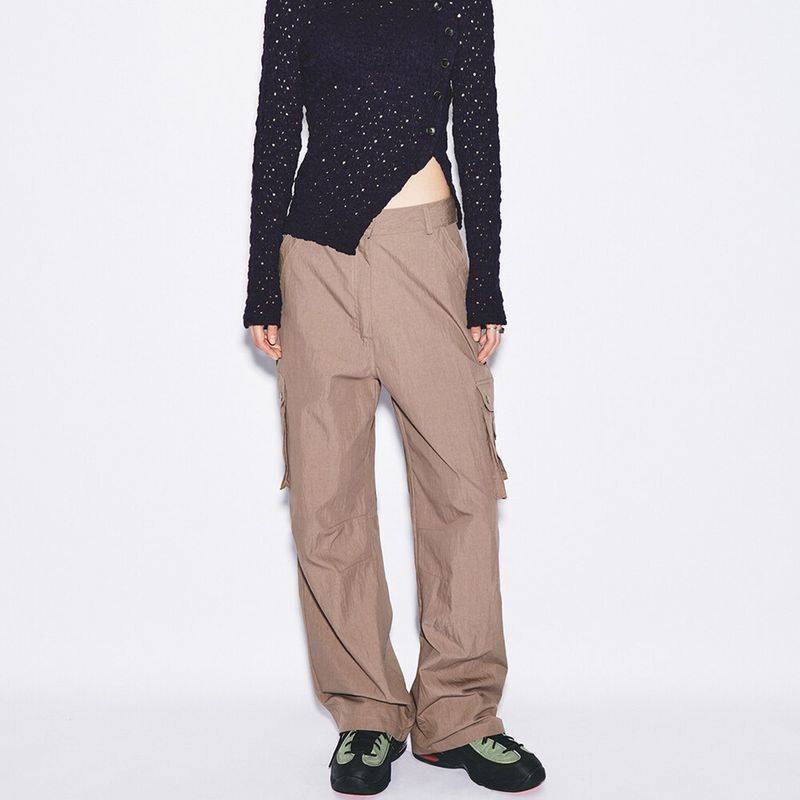 Eyelet cargo pants [brown]