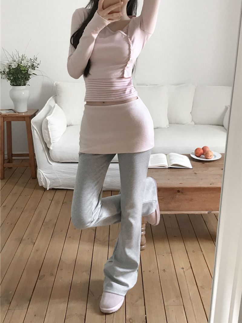 [MADE] Jeweled Cubic Folding Bootcut Sweatpants