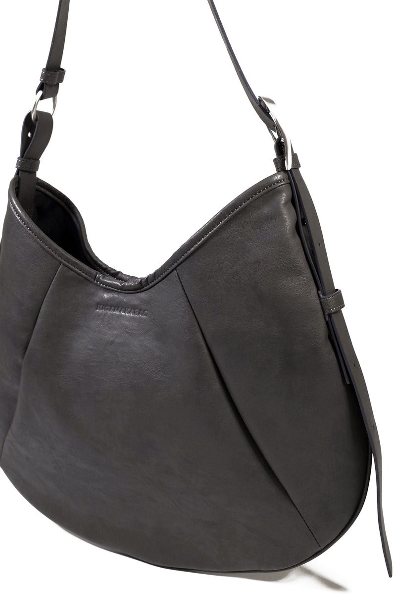 H-Buckle Soft Leather Dumpling Bag (gray)
