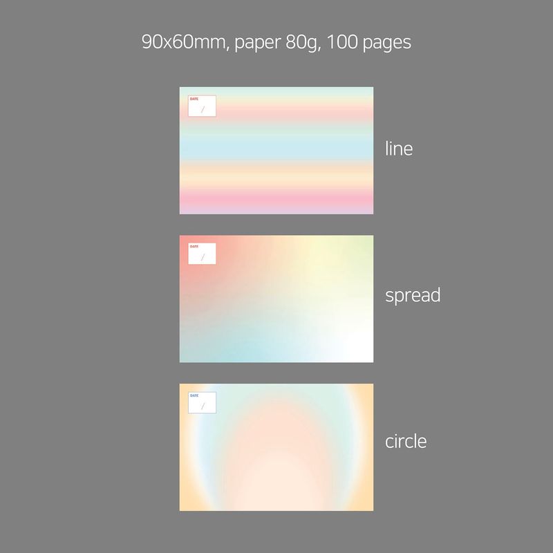 oab rainbow memo / 3 pieces