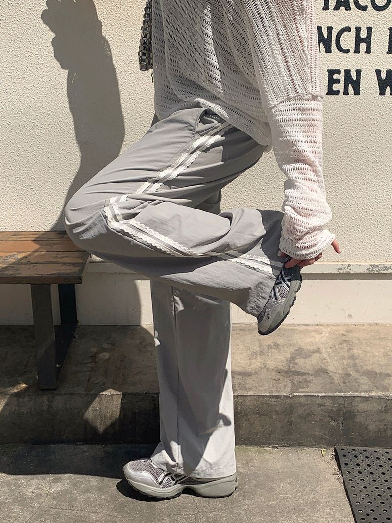 [MADE] Rollton nylon lace track bendable pants