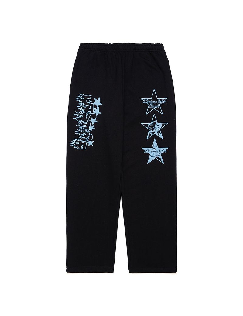 cavish（カビシ）の「STAR LOGO PRINTED SWEAT PANTS BLACK(CV2CFUPA01A)（Pants）」