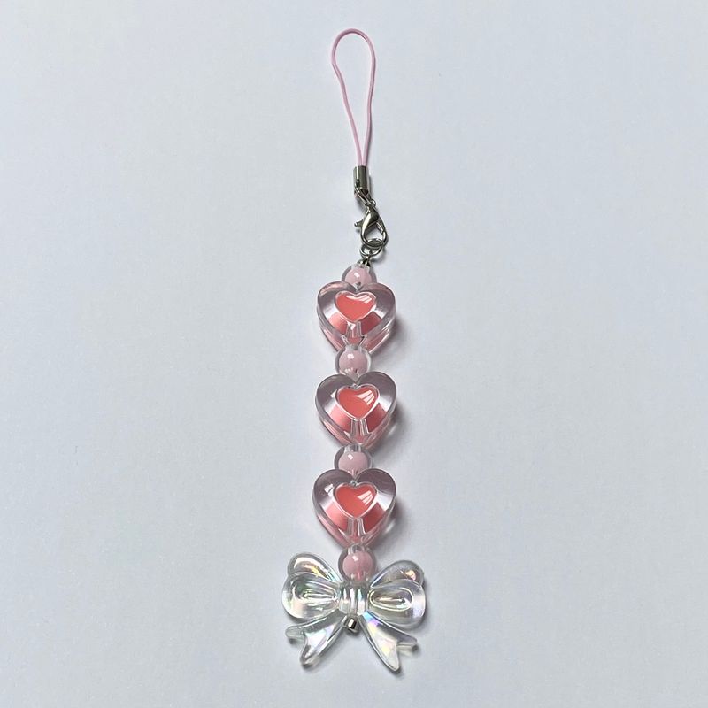MADE coral ribbon Keyring