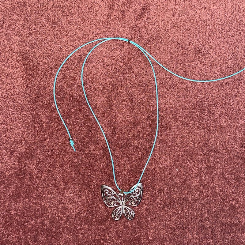 mint butterfly necklace