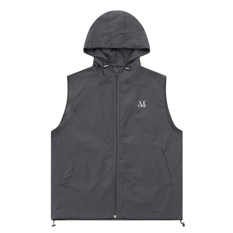 TECH NYLON HOOD VEST (Black, Charcoal) 