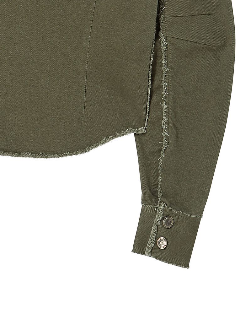 EYELET COTTON JACKET KHAKI