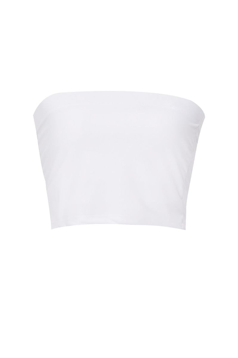 4-way multi tricot jersey span crop tube top (white)