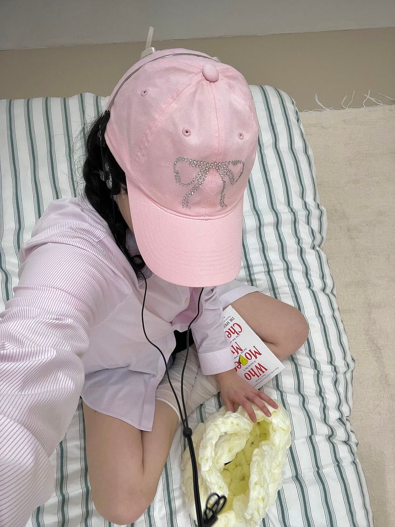 ribbon cap (baby pink)