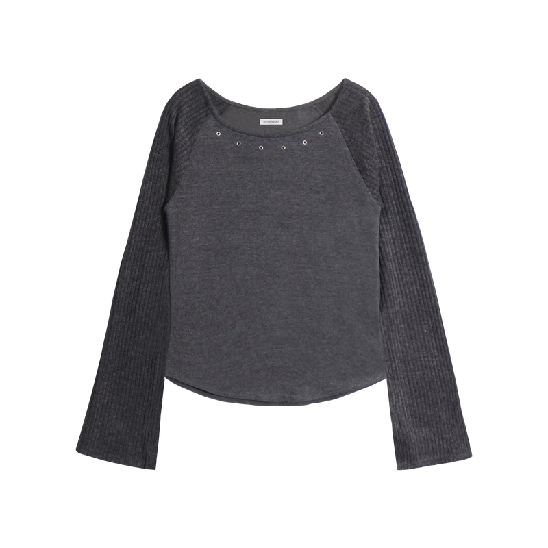 EYELET REGLAN T-SHIRT