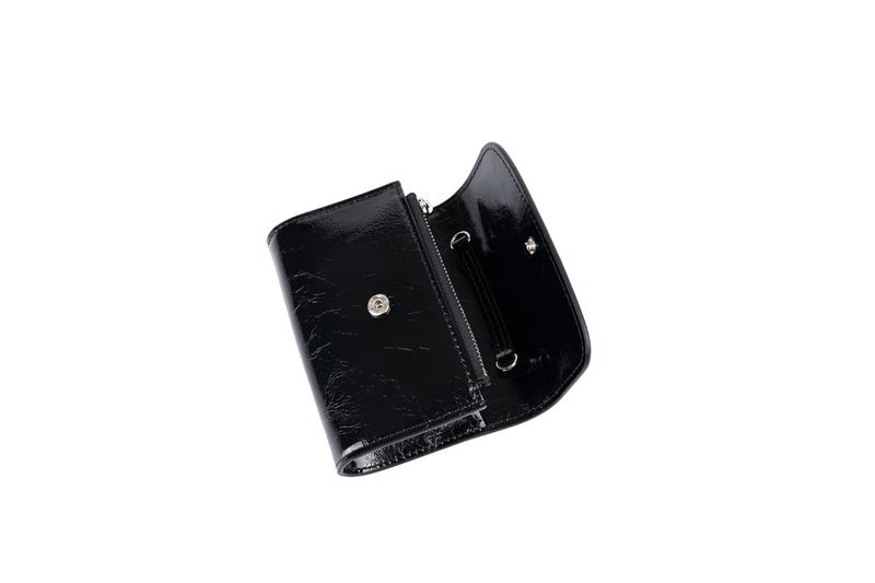 night valet chain wallet (cowhide100%) black
