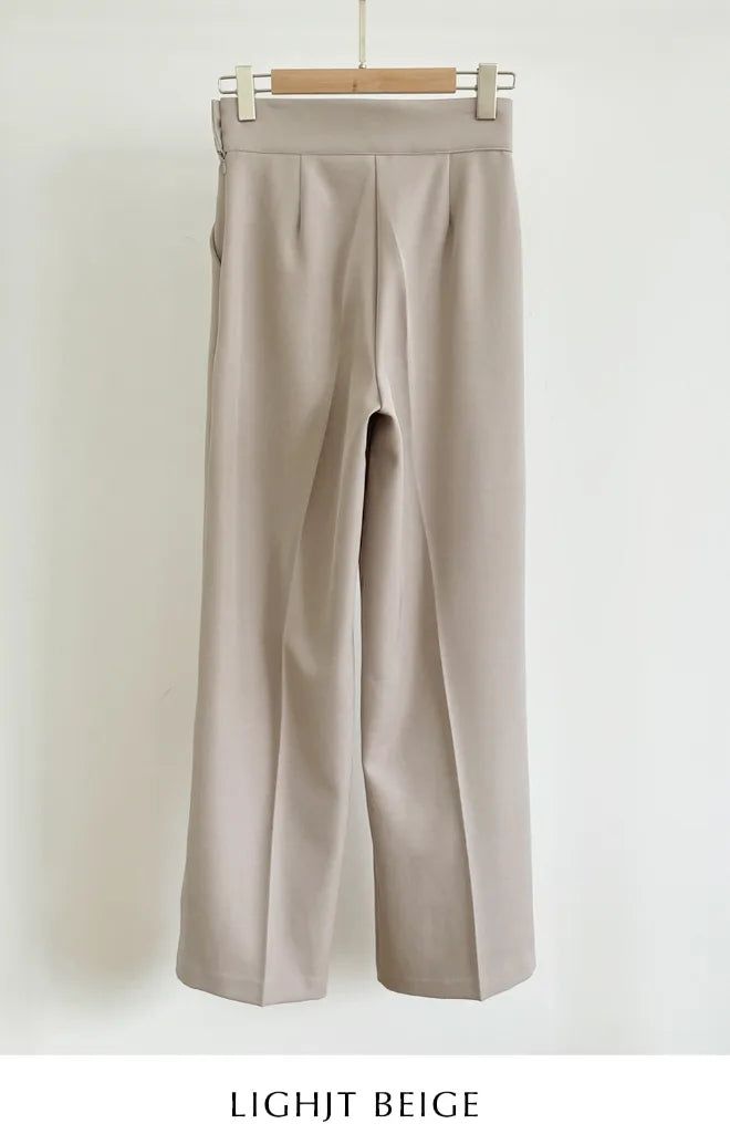 Bette High Waist Two-Button Pintuck Wide Slacks
