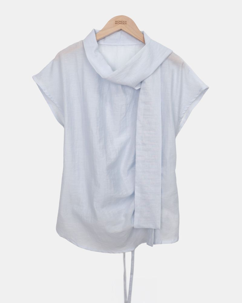 Kenby Scarf Short Sleeve Blouse