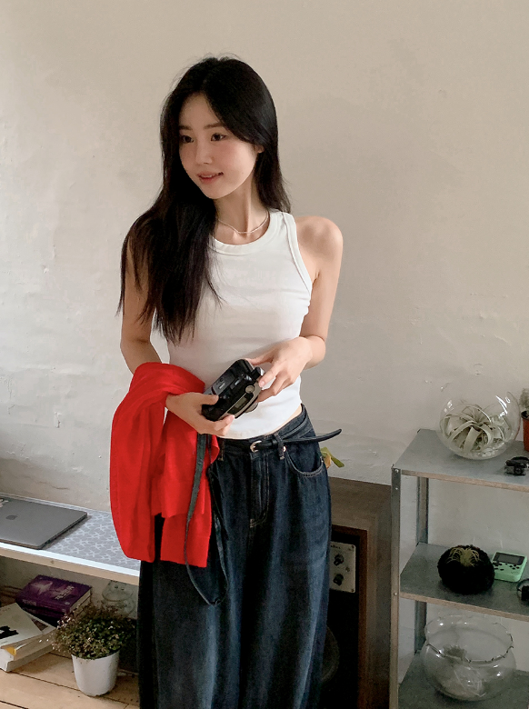 SW Basic Rib Crop Sleeveless (5color)
