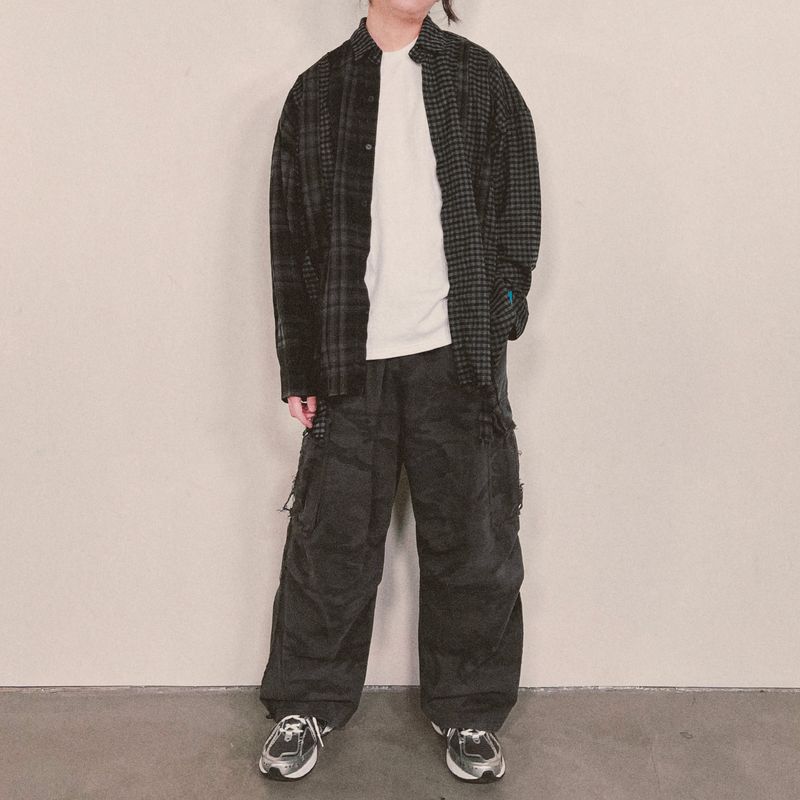 double check deconstructed shirt_black