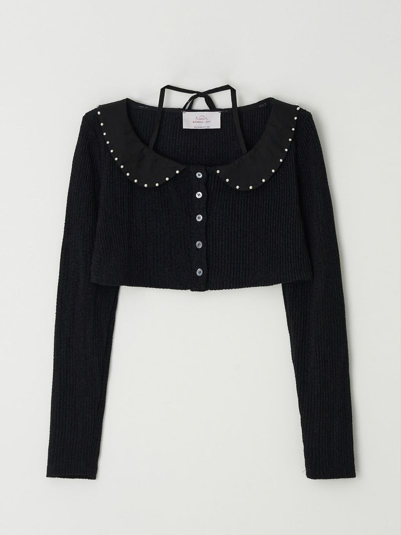 Jane Crop Cardigan (Black)