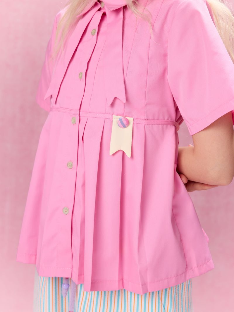 Best Day Ever Pleated Shirt (Pink)