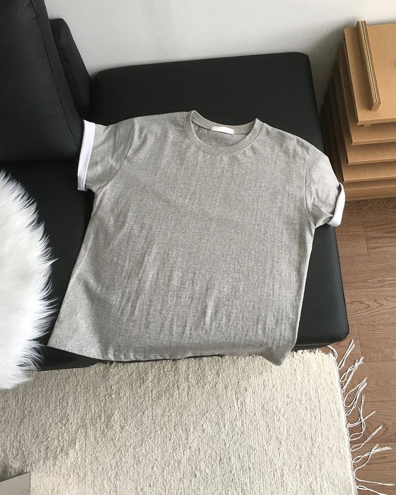 Duet Crop Roll-up Short Sleeve T