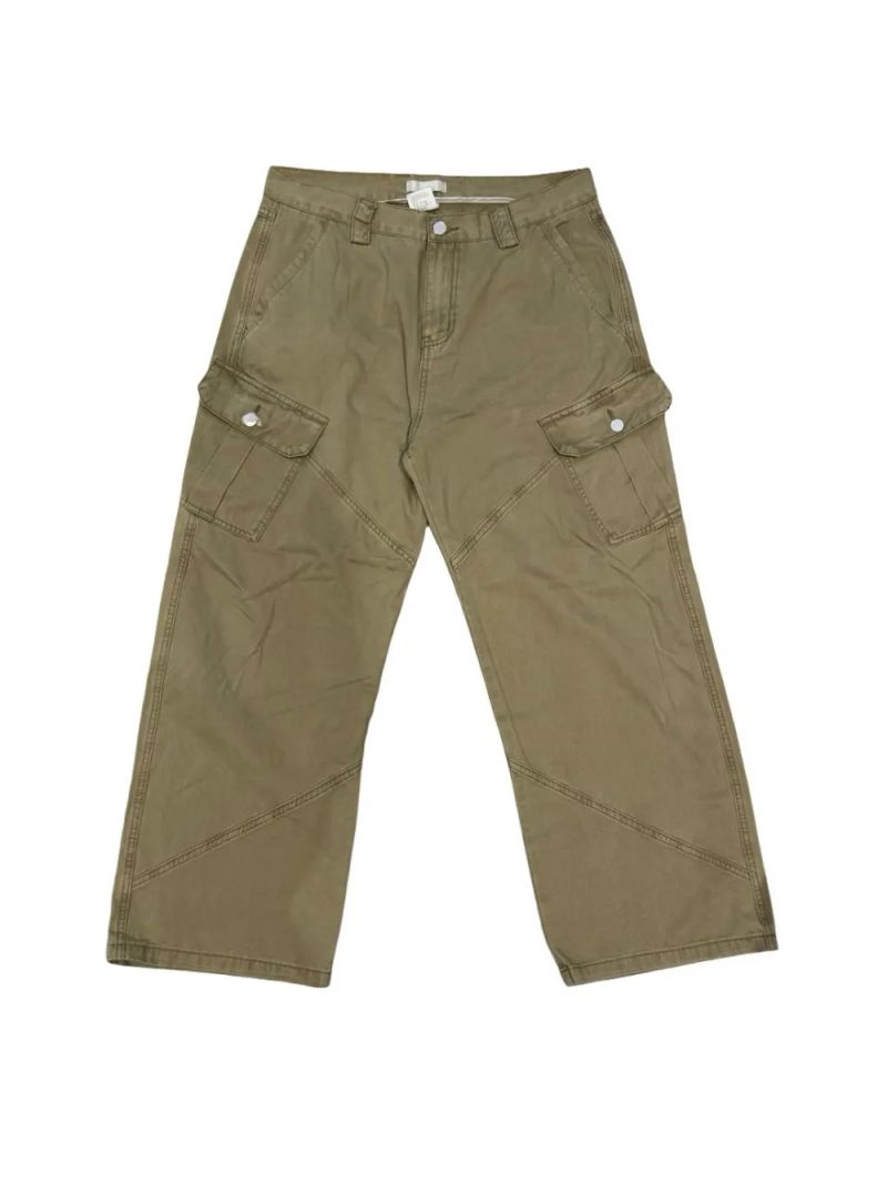 LMN Paneled Washed Cargo Wide Pants (3 colors)
