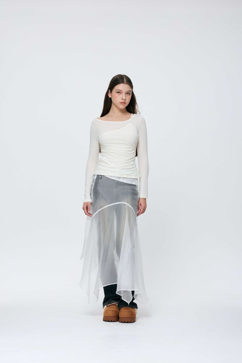 MUREN SHIRRING TOP / IVORY
