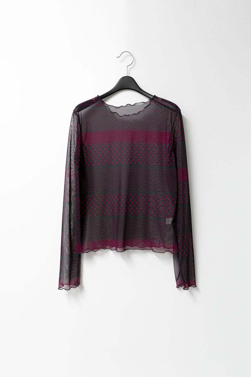 dot stripe see-through top(2colors)