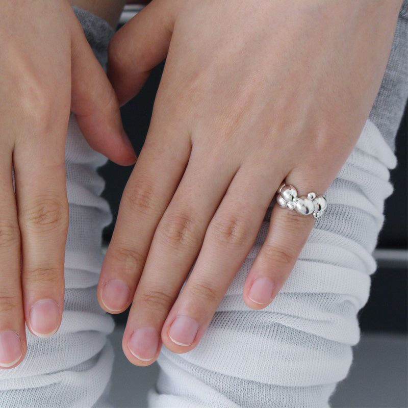 Bubble Cloud Midi Ring(Glossy)