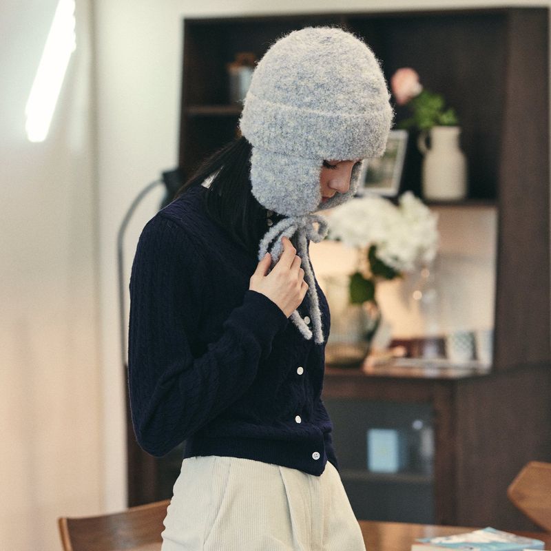 VA Patch Fly Knit Beanie / Blue
