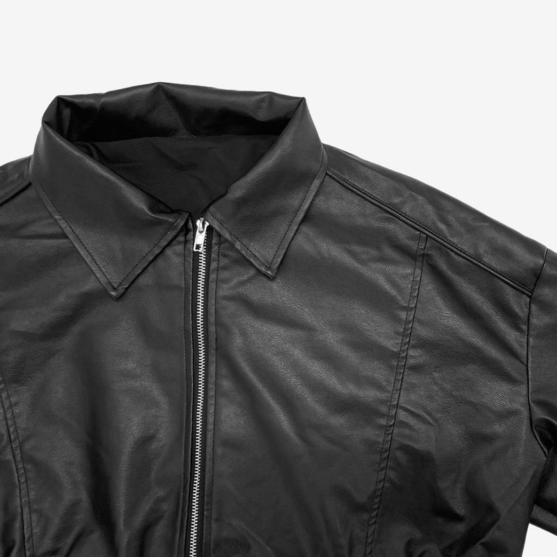 Viola cropped leather jacket