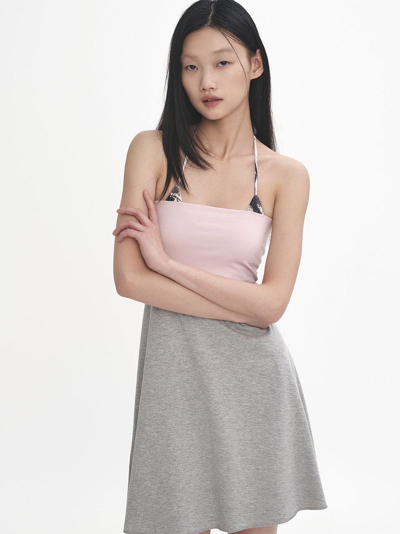 Colorblock Two-Way Skirt Onepiece_Pink Grey