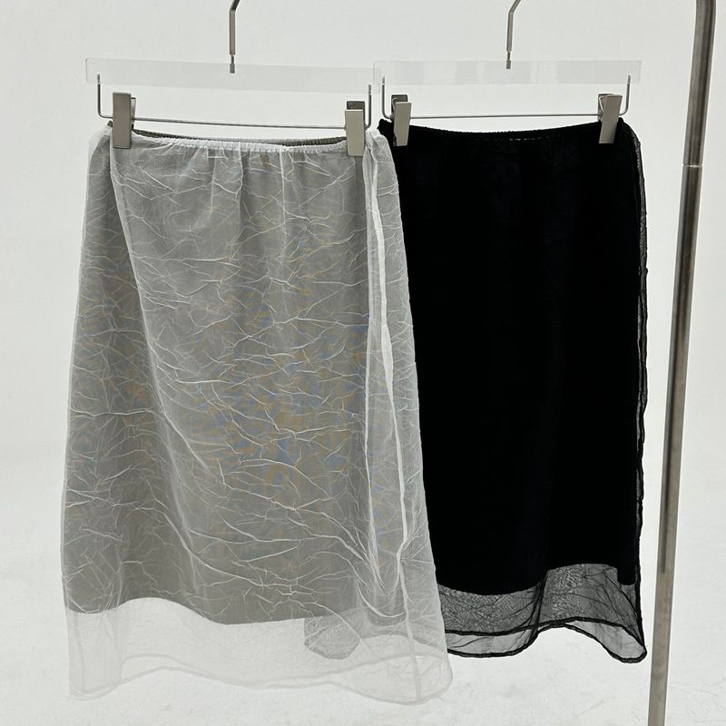 Crinkle Sheer Skirt - 2colors