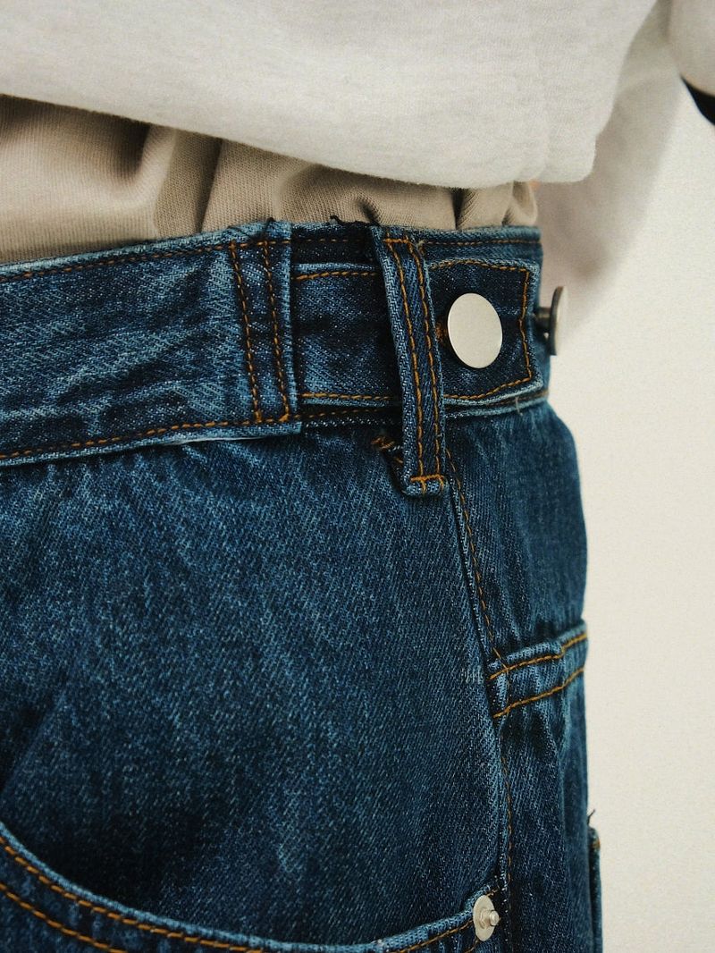 BD Side Button Balloon Denim Pants