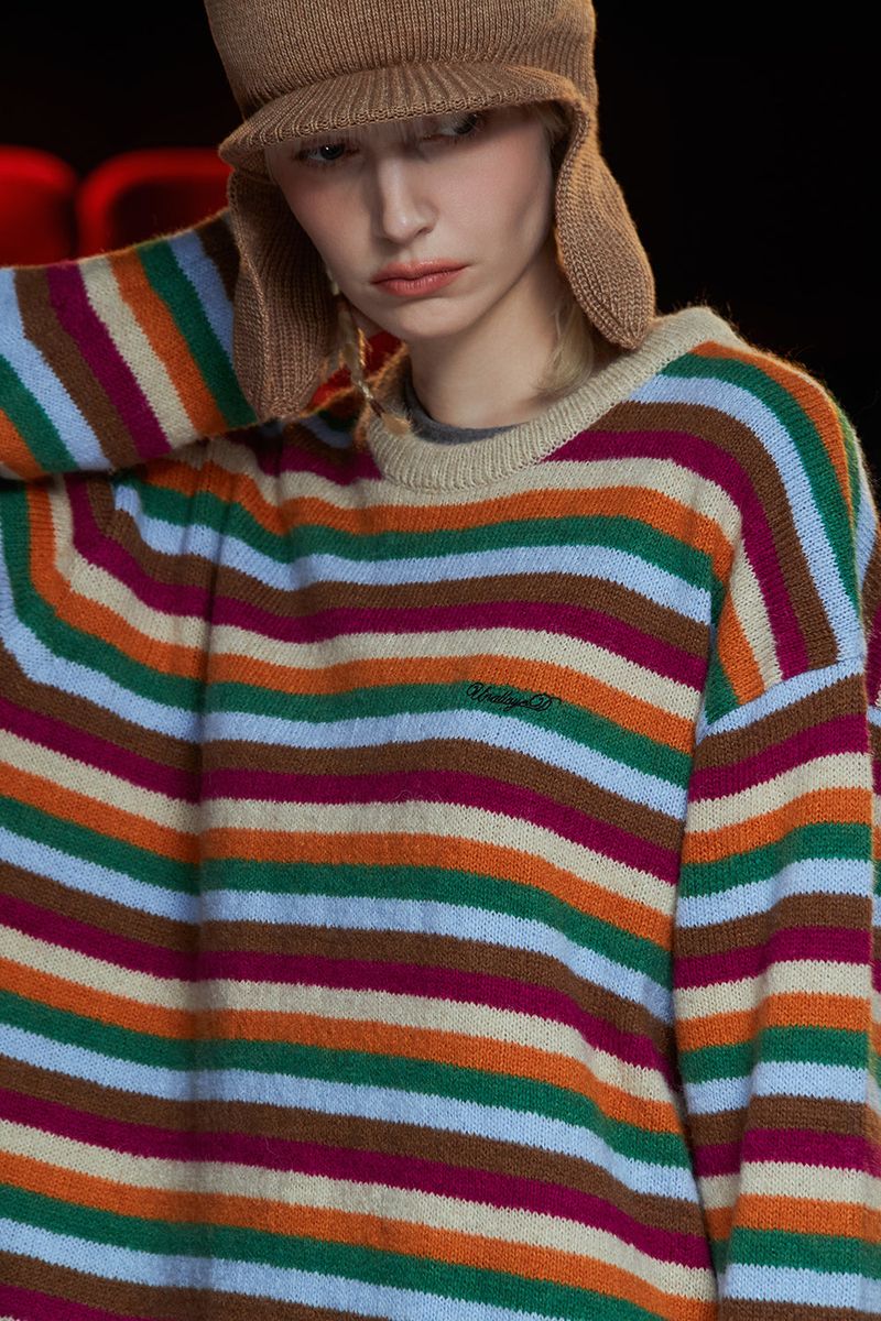 STRIPE MOHAIR KNIT / BEIGE