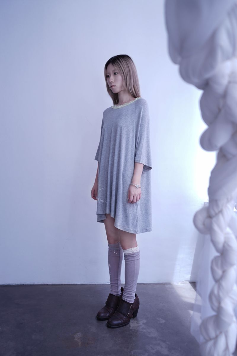 Cloudy Tee Dress (Gray)
