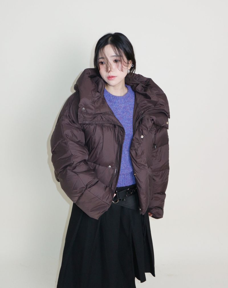 Out String Winter High-Neck Duck-Down Padded Jacket (Light Padded)