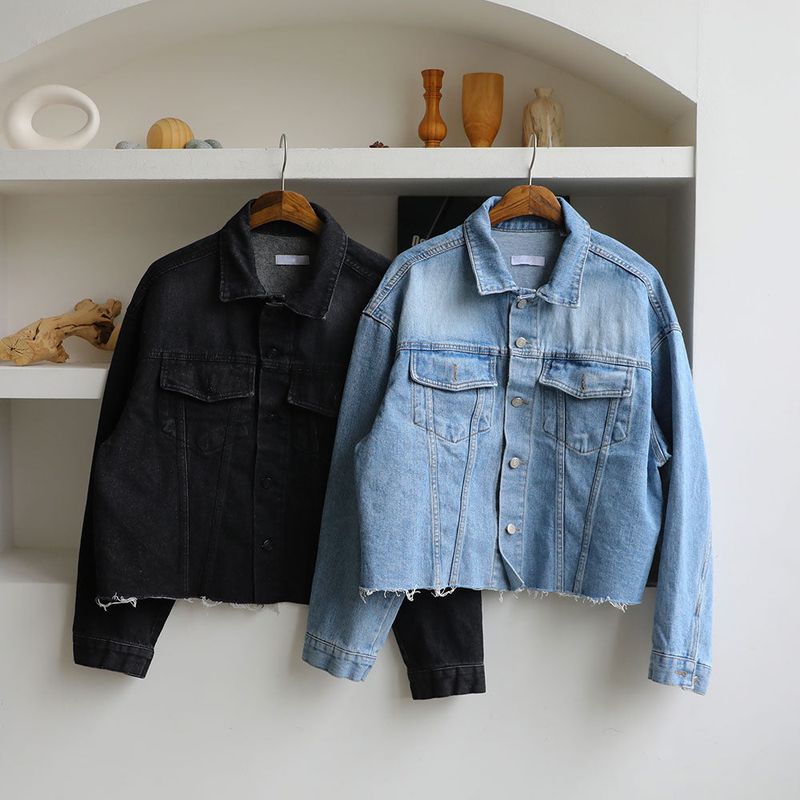 ASCLO Crop Cutting Denim Jacket (2color)