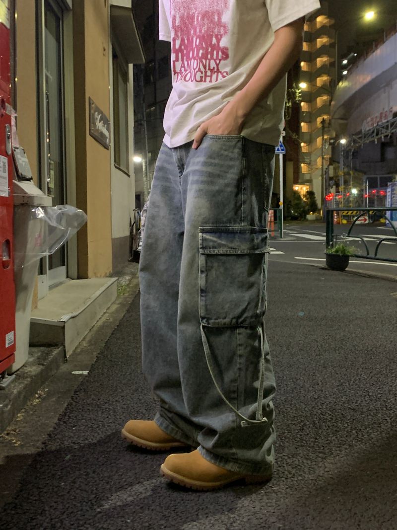 WHAT A LOOK（ワット ア ルック）の「Vintage Cargo Strap Wide-Leg Denim（Pants）」