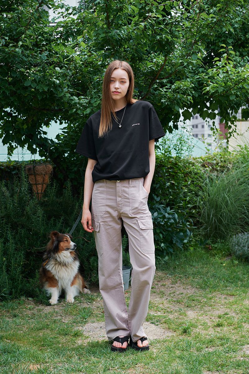 ROUND LOGO OVERSIZED T-SHIRTS_2COLORS