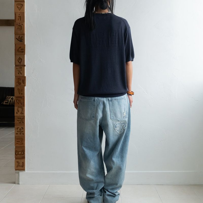 Totem short sleeve knit / Navy