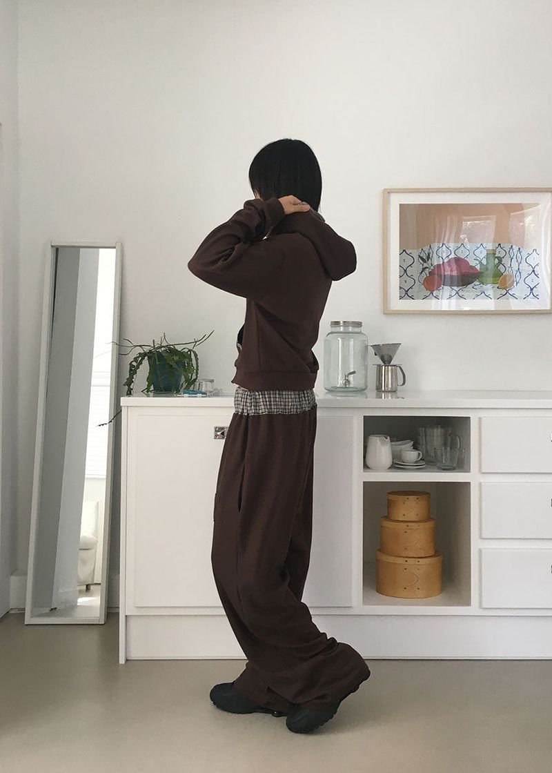 FLOWER CHECK BANDING PANTS