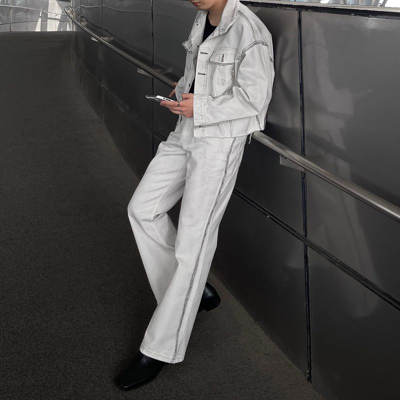 MG650 Stitch Dirty Wash Crop Jacket