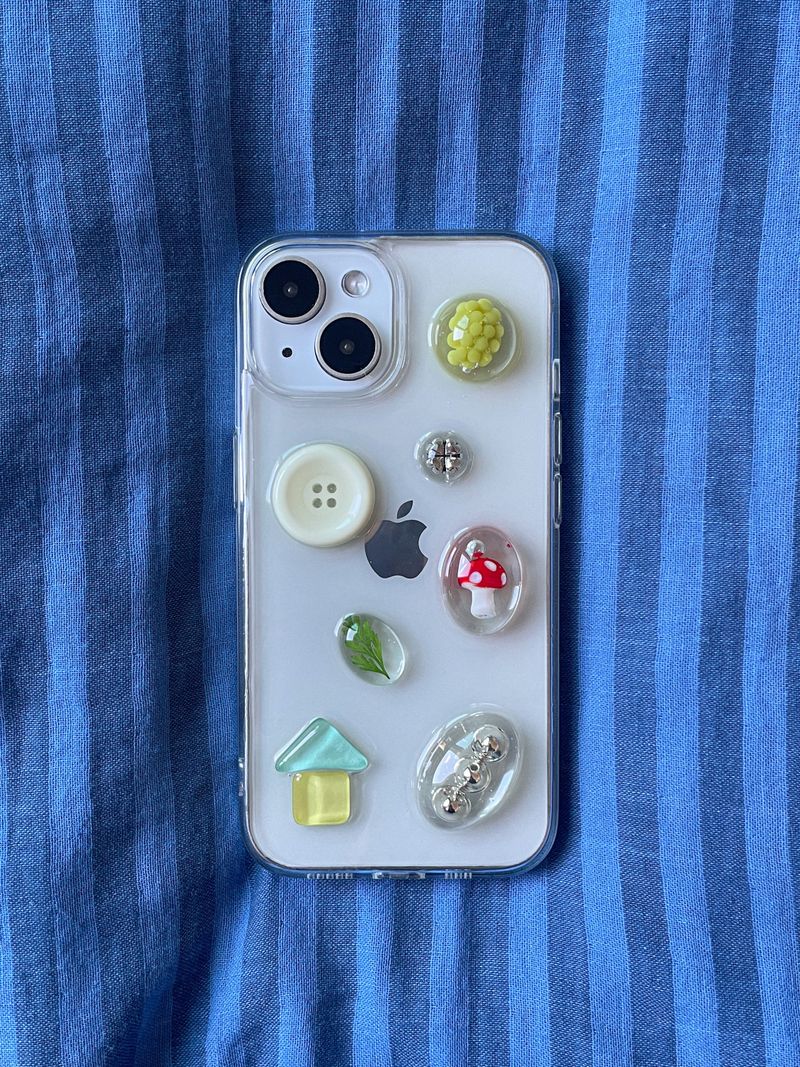 [MADE] Summer vacation button mushroom fruit resin cell phone case