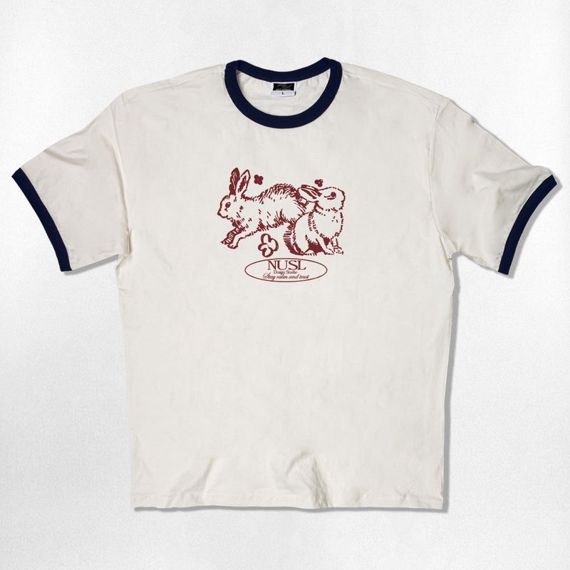 ドローイング ラビット リンガー Tシャツ - 4カラー