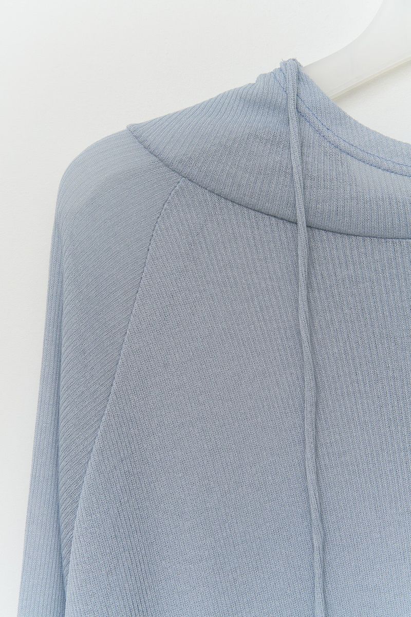 (W) Seal Sheer Hooded Top
