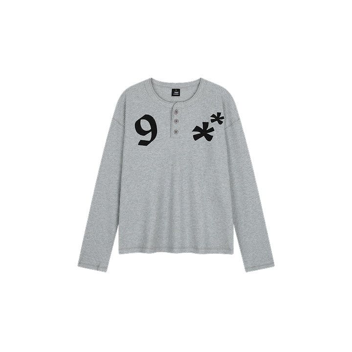 PATCH WAFFLE HENLEY NECK Long sleeves(JTOWHL-0001)