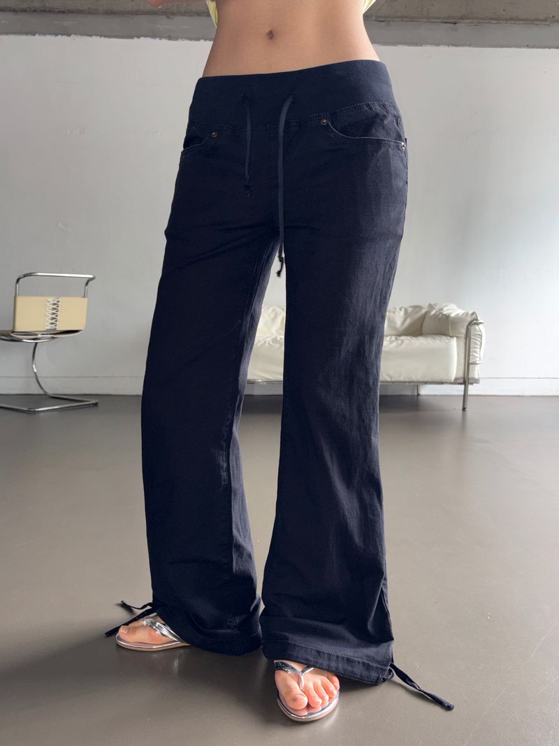 Rizley Elastic Waist Cotton Bootcut Pants 2color