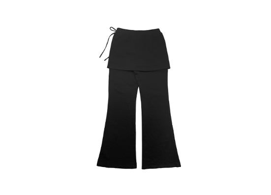 Asin Layered Flare Bootcut Banding Skirt Pants