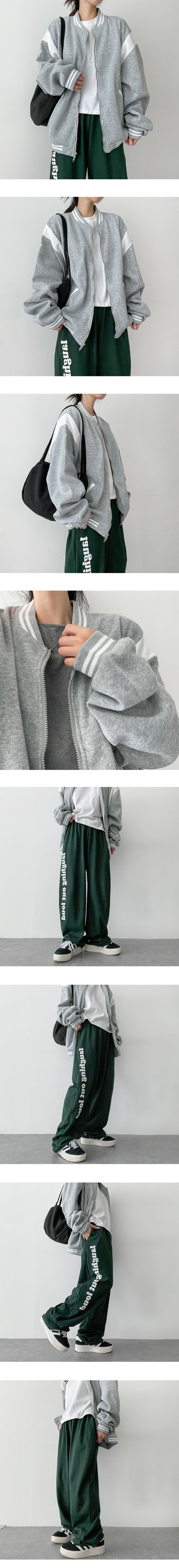 Soft Fleece-Lined Boxy Line Two-Way Color Jumper