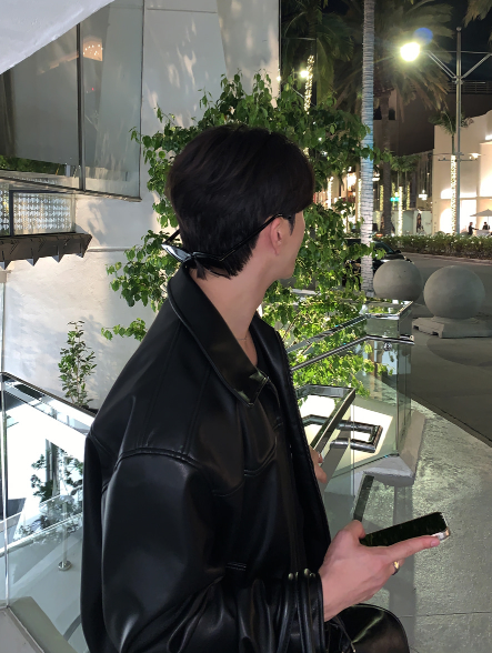 [ In-house ] Deep Black Premium Western Leather Blouson