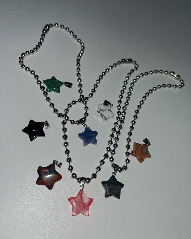 Antique star ball chain necklace (8color)