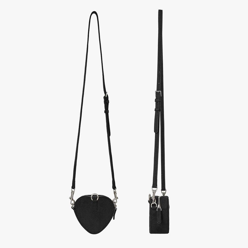 HEART SUEDE MINI BAG (BLACK)