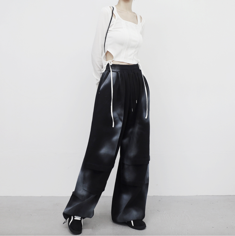 (Unisex) モルティオプリンティドストリングスリットパンツ